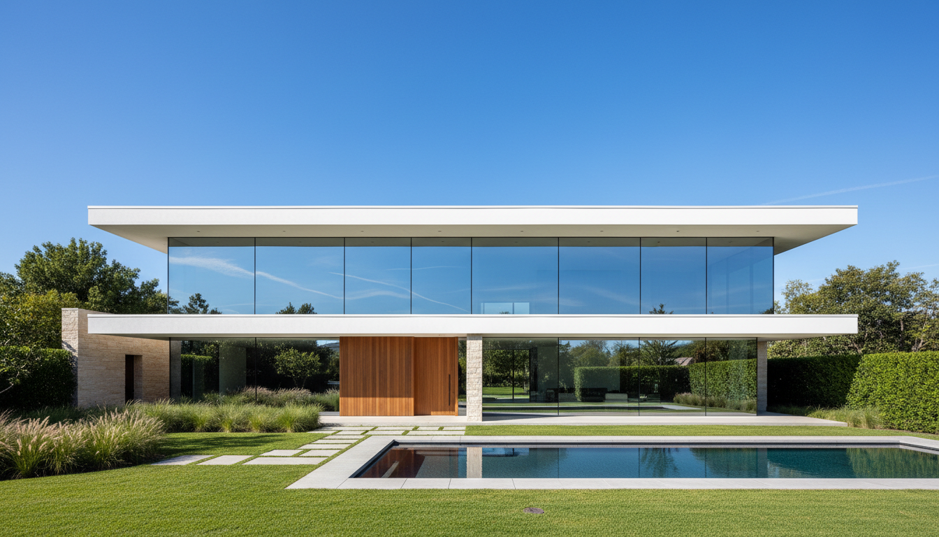 Modern home with crystal clear windows