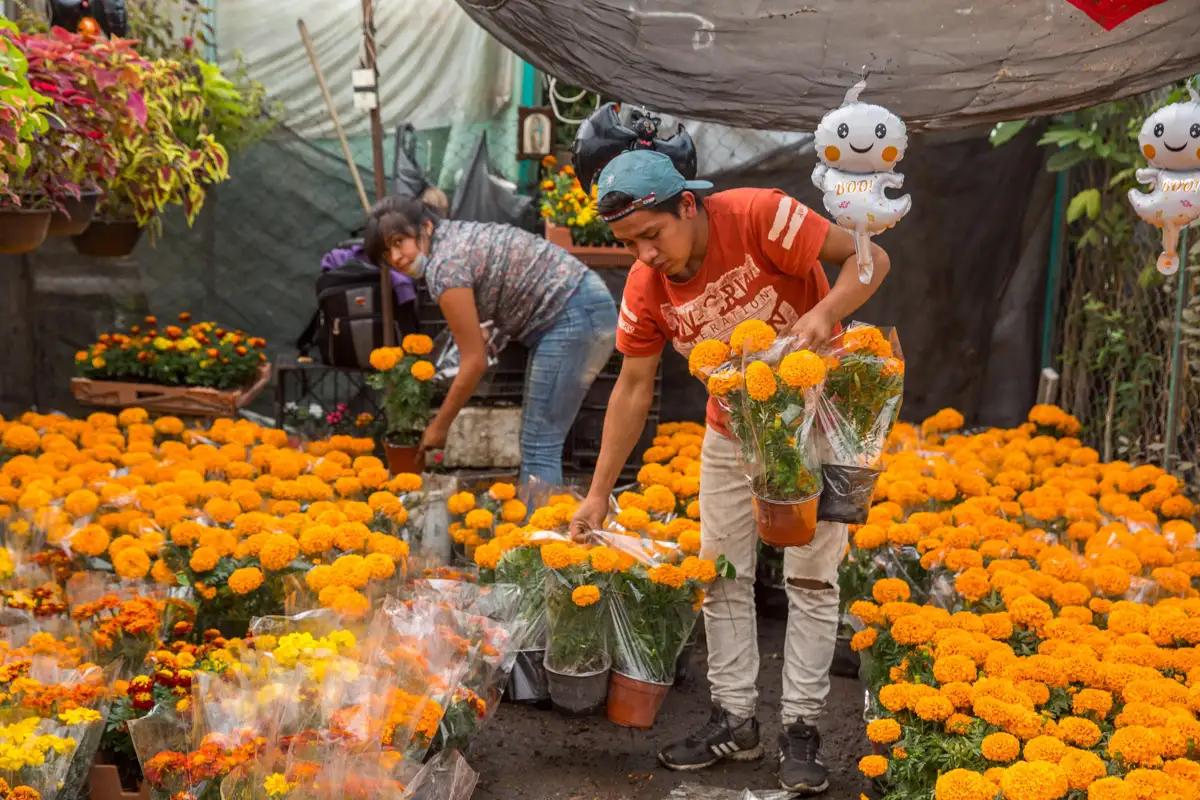Venta de mercado en Xochimilco