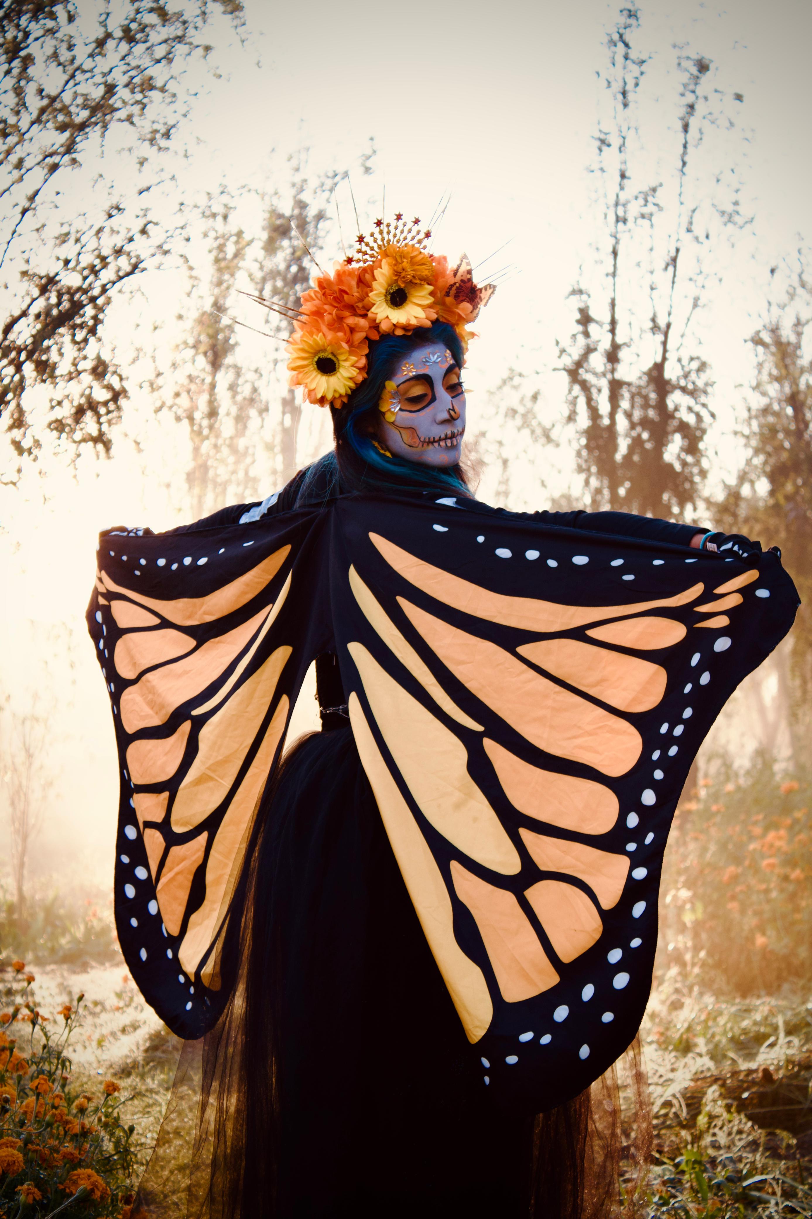 La Catrina con alas de mariposa — Día de Muertos Xochimilco