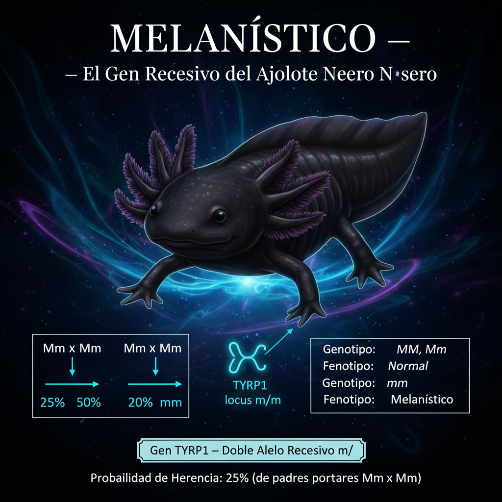 Melanístico — El Gen Recesivo del Ajolote Negro