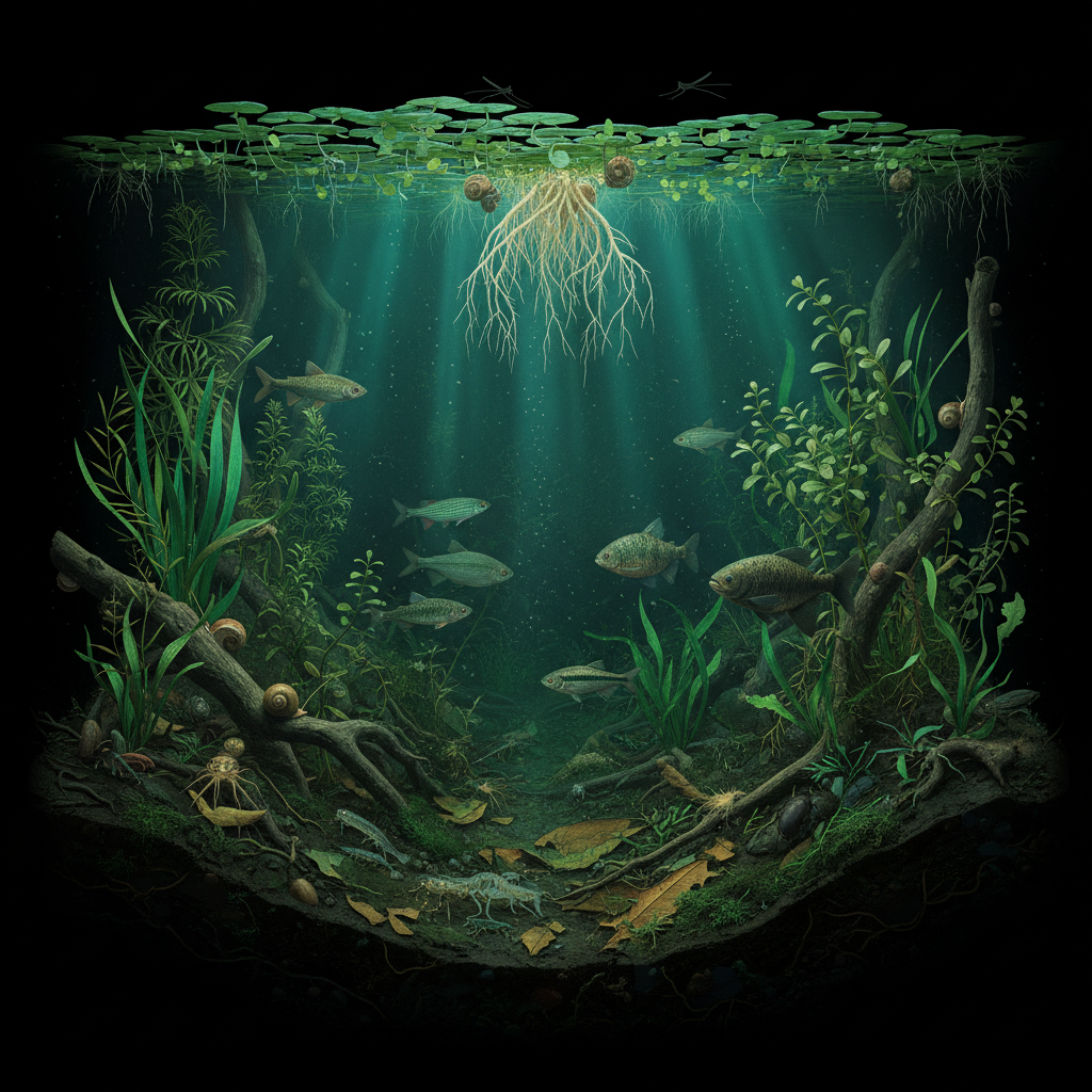 Diorama del Canal — Ecosistema Acuático Completo