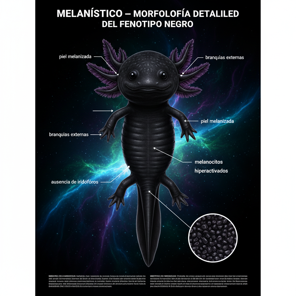 Morfología Detallada — Fenotipo Negro del Melanístico