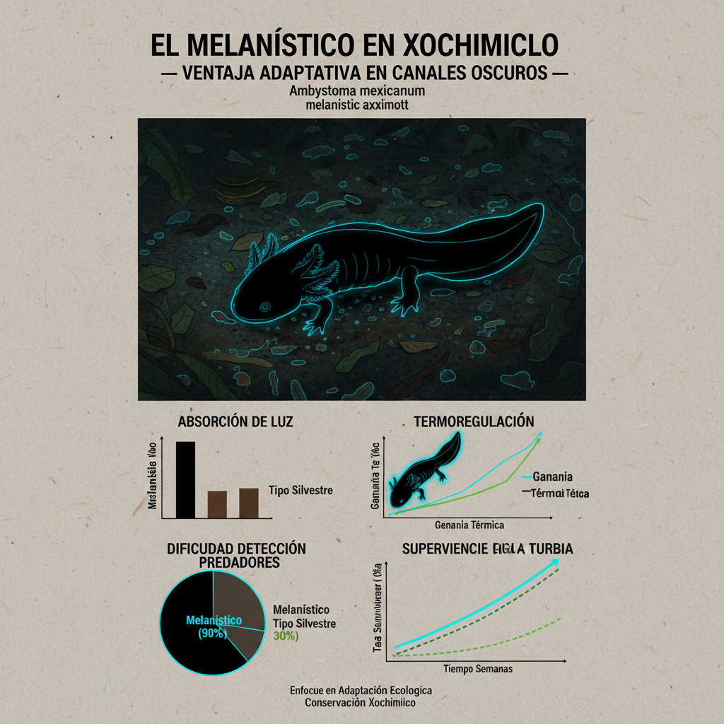 El Melanístico en Xochimilco — Ventaja Adaptativa en Canales Oscuros