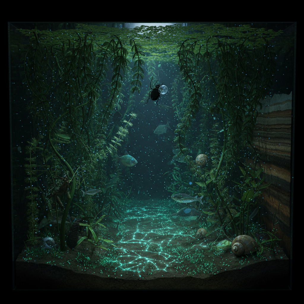 Diorama Nocturno Bioluminiscente del Canal