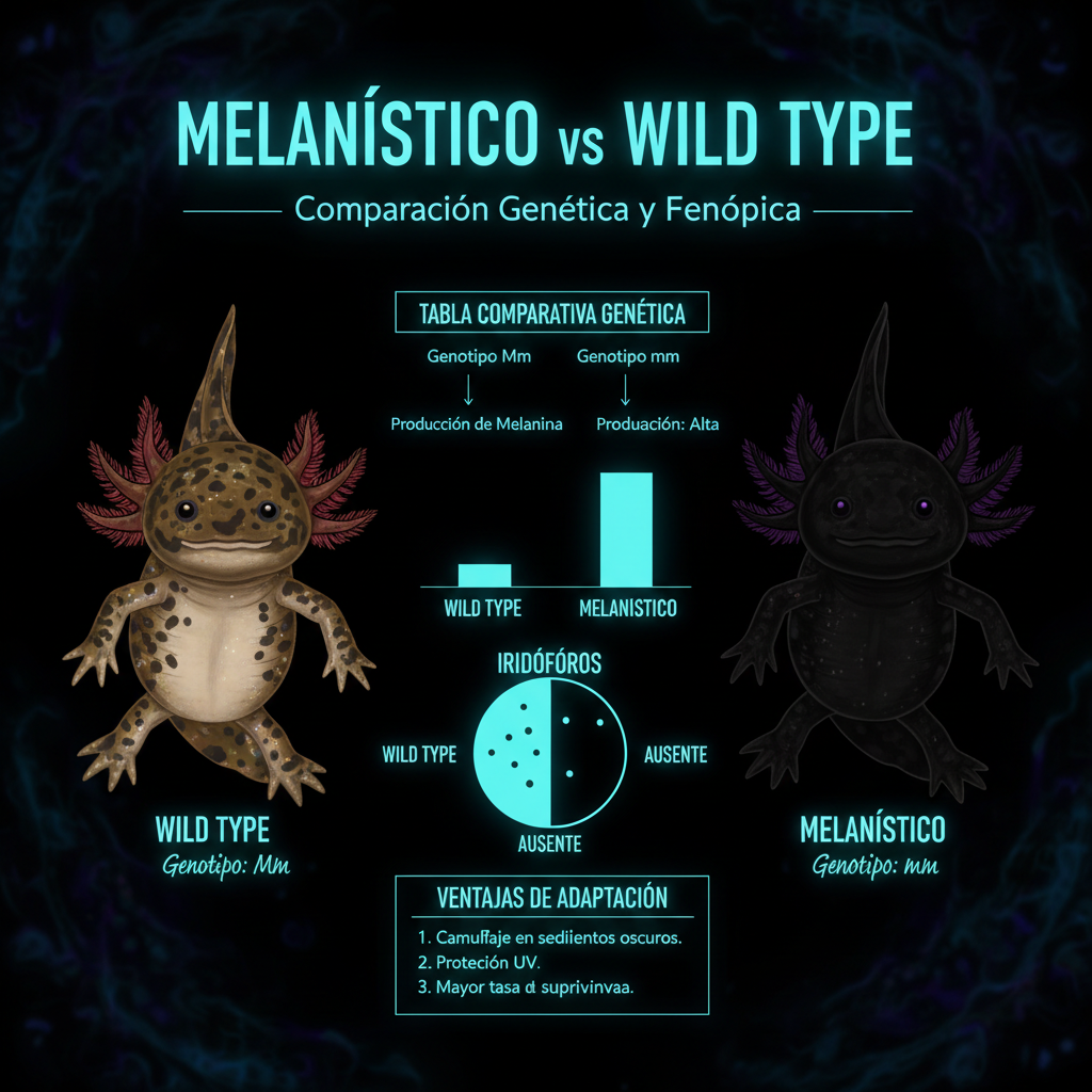 Melanístico vs Wild Type — Comparación Genética y Fenotípica
