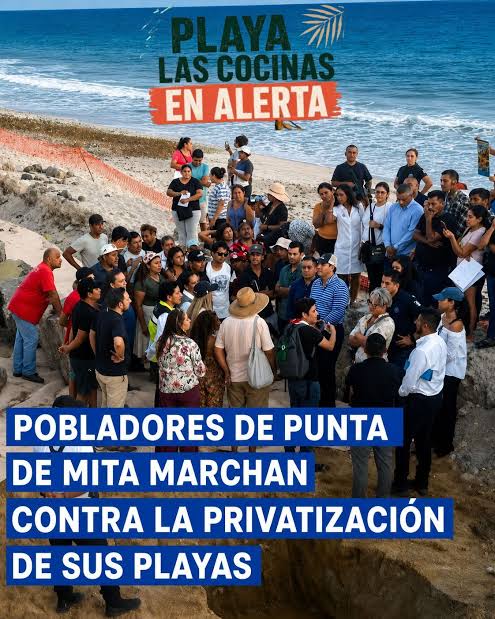 Marcha contra la privatización de playas en Punta de Mita