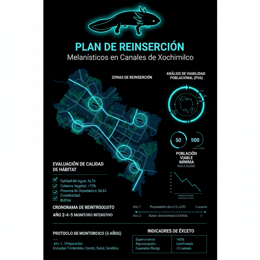 Plan de Reinserción — Melanísticos en Canales de Xochimilco