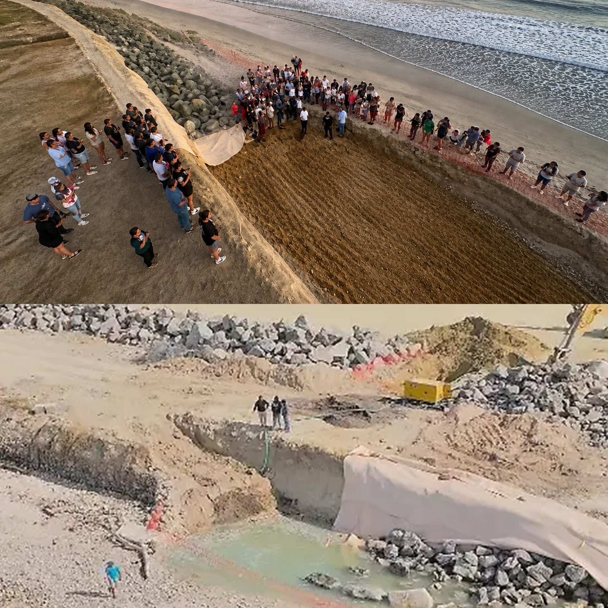 Comunidad inspecciona la zona afectada en Playa Las Cocinas, Punta de Mita