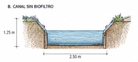 B. Canal without biofilter