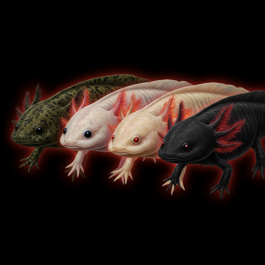 Wild Type · Leucístico · Albino · Melanístico