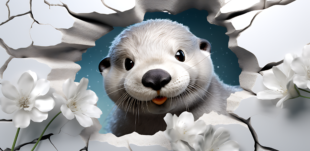 Cute 3D Sea Otter