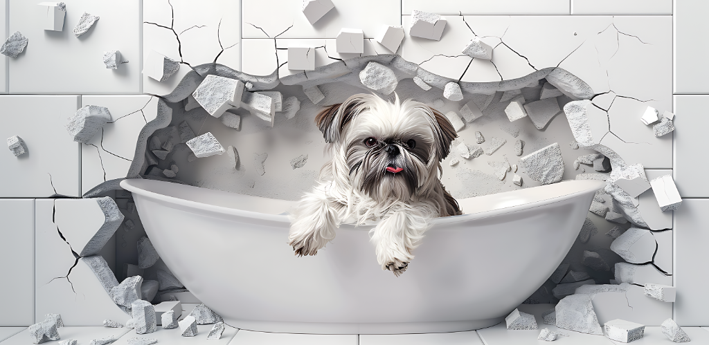 Shih Tzu Bathtub Wall Break