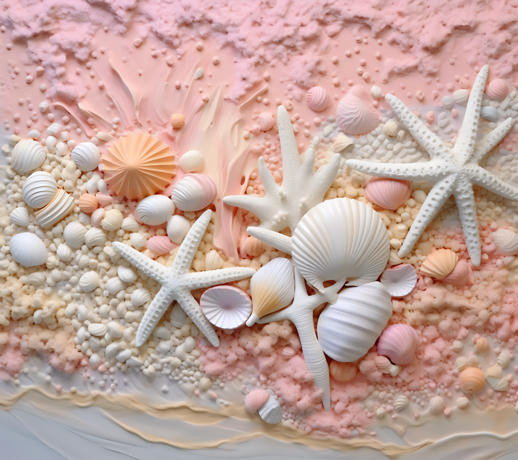 Pastel Seashells and Starfish