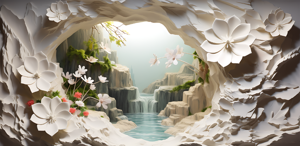 3D Winding River Forest