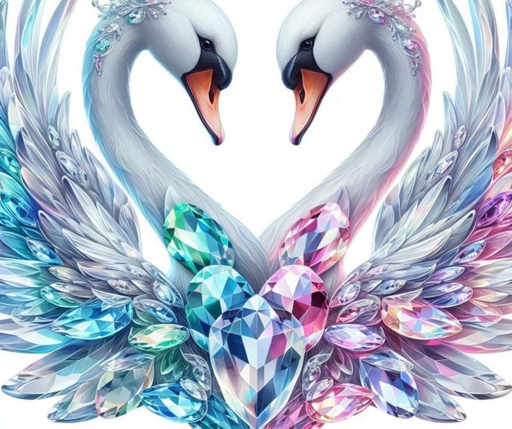 Crystal Swan Heart