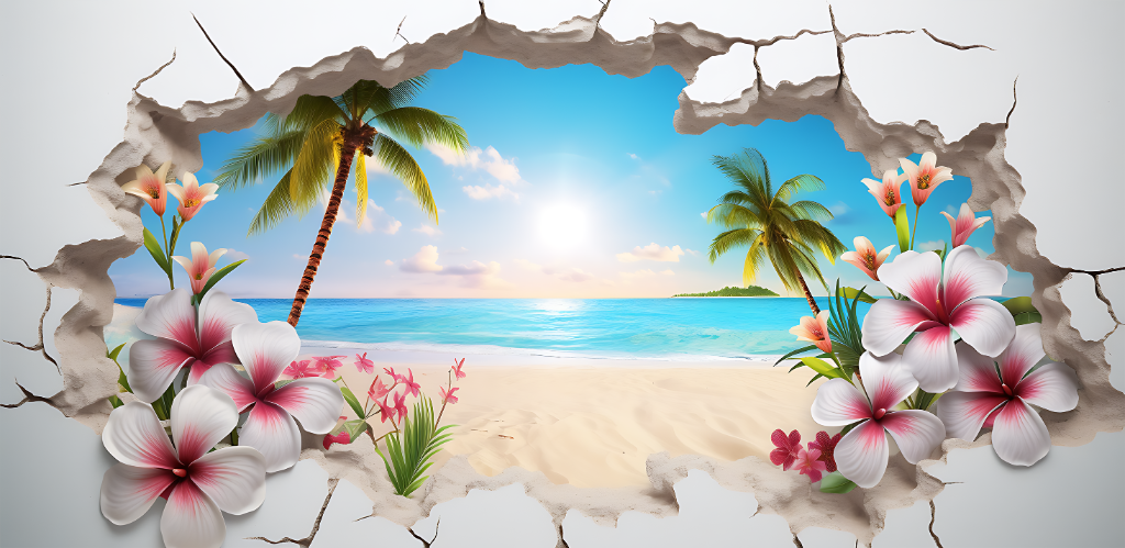 3D Tropical Paradise Beach
