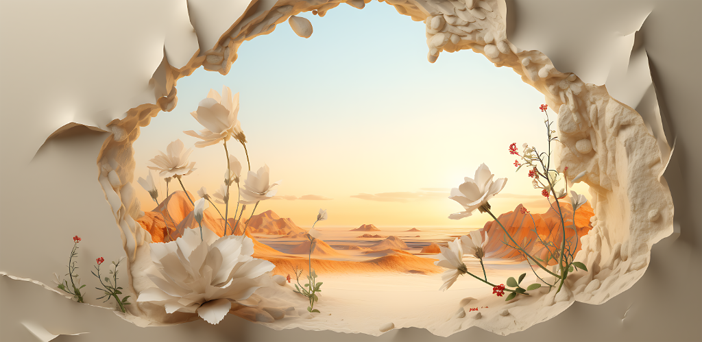 3D Desert Oasis Floral