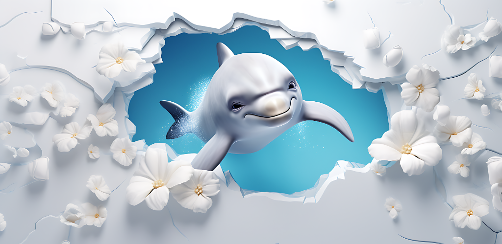 3D Dolphin Floral Breakout