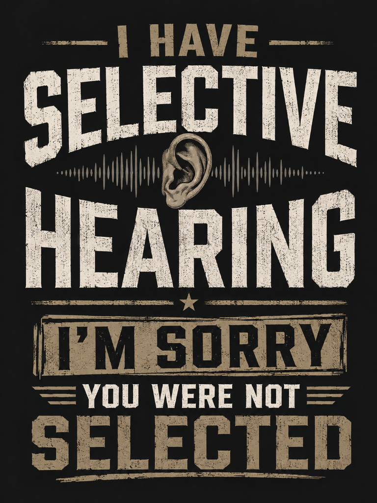 I Have Selective Hearing You Were Not Selected