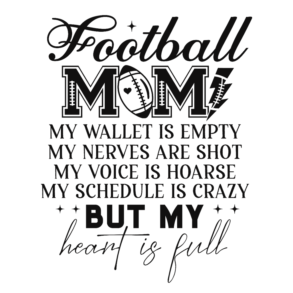 Football Mom My Wallet is Empty design on tshirt