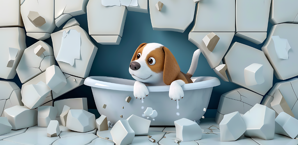 Beagle in a Bathtub