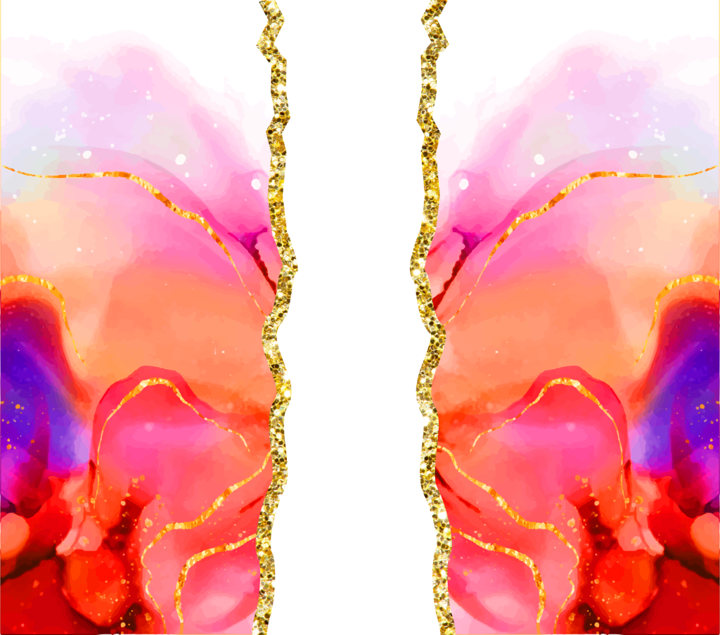 Pink Alcohol Ink Gold Glitter