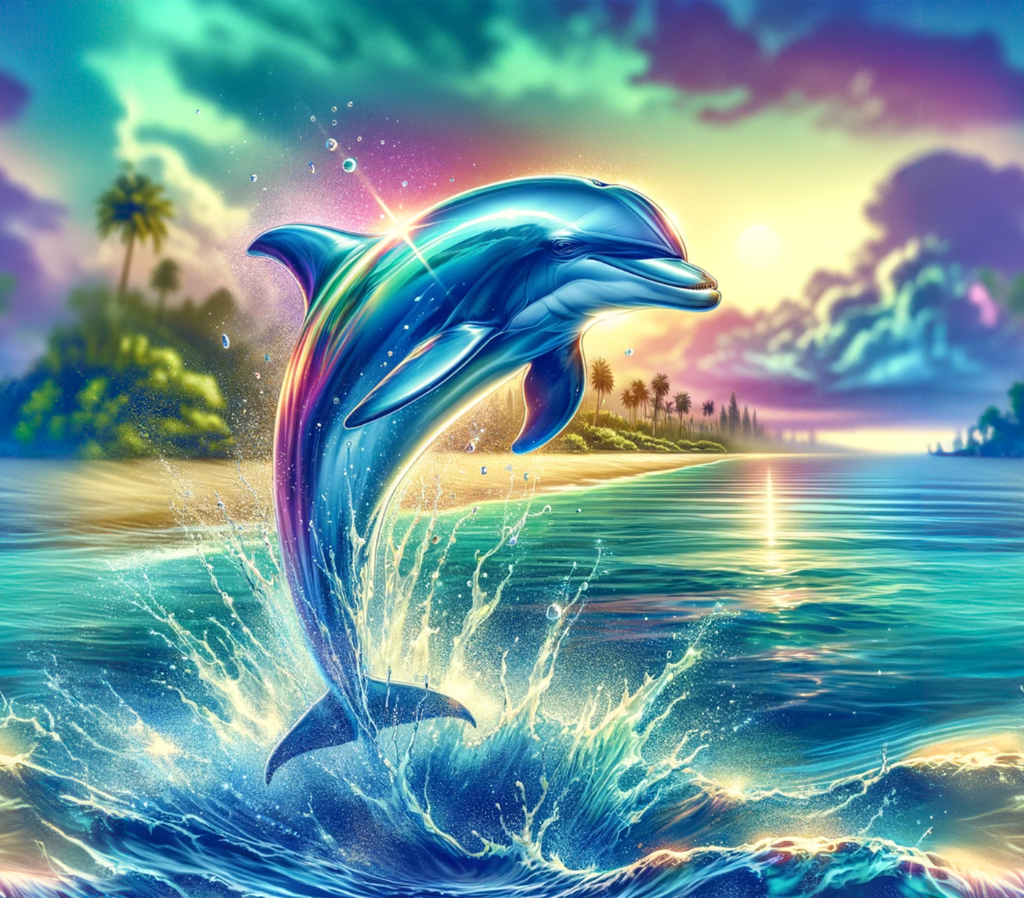 Vibrant Leaping Dolphin Sunset