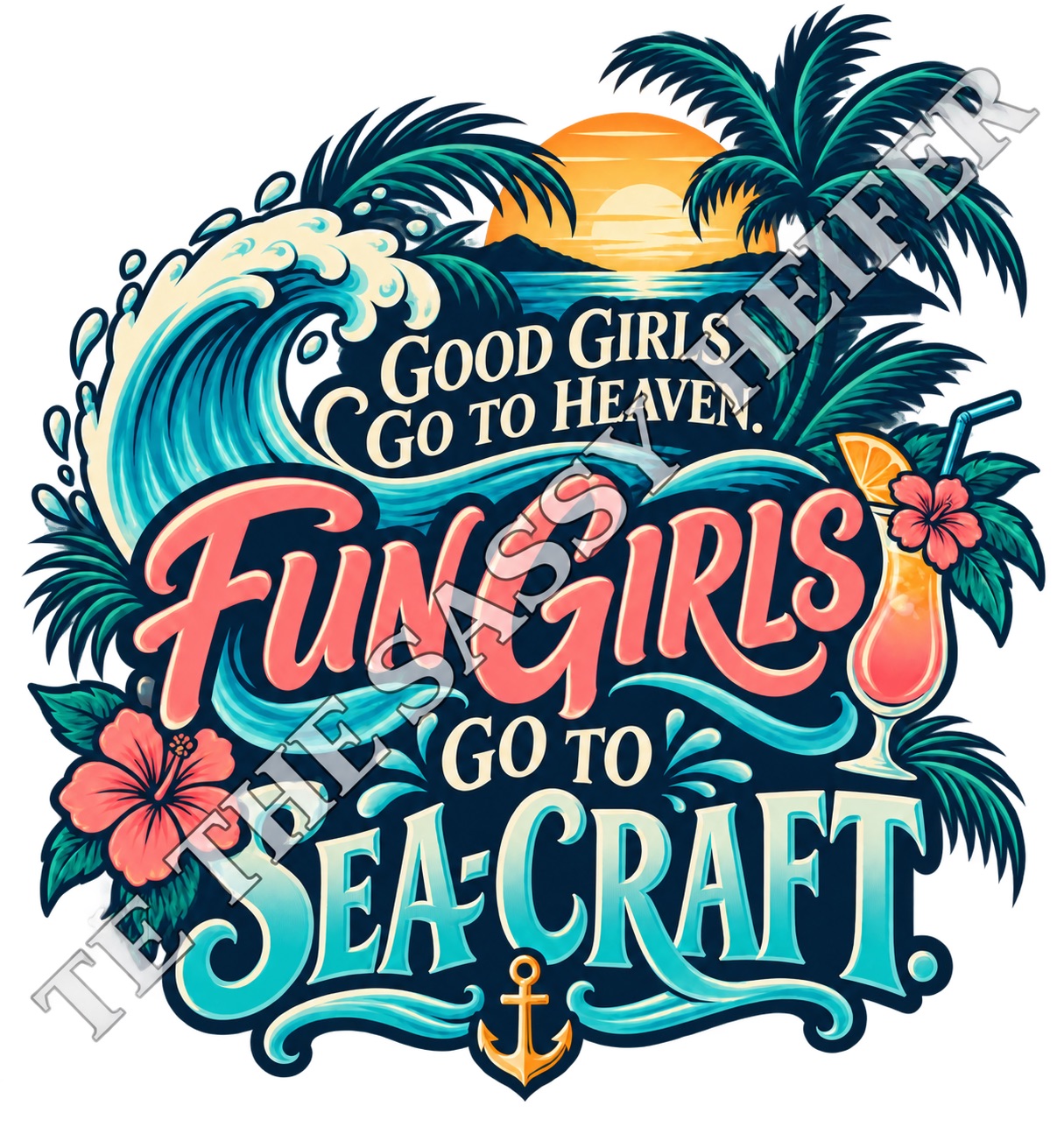 Custom design: Good Girls Go to Heaven Fun Girls Go to Sea-Craft - Sunset Cocktail