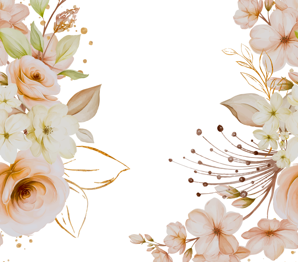 Peach and Gold Floral
