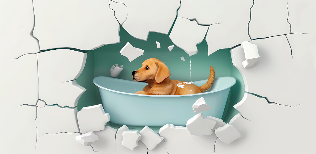 Yellow Lab Puppy Bath Time
