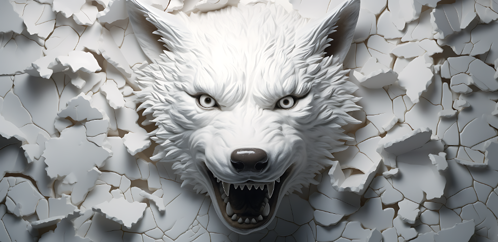 3D White Wolf Breakout