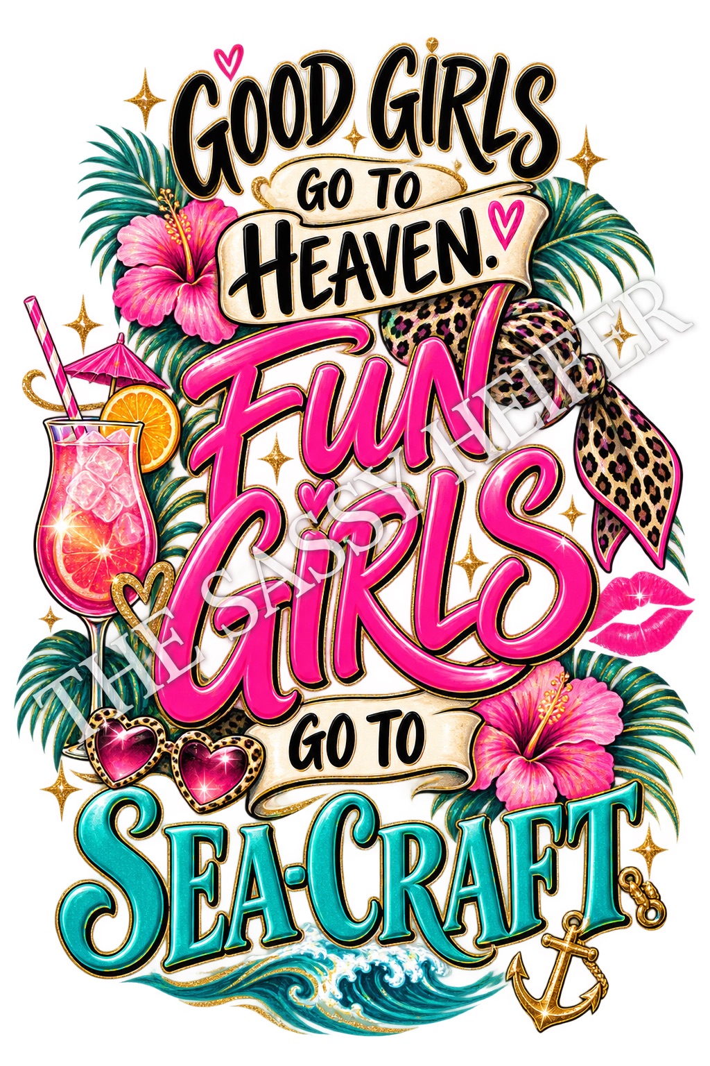 Custom design: Good Girls Go to Heaven Fun Girls Go to Sea-Craft - Leopard Print Cocktail