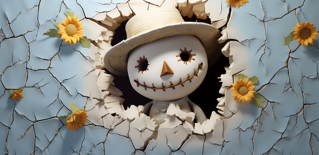 3D Scarecrow and Sunflowers