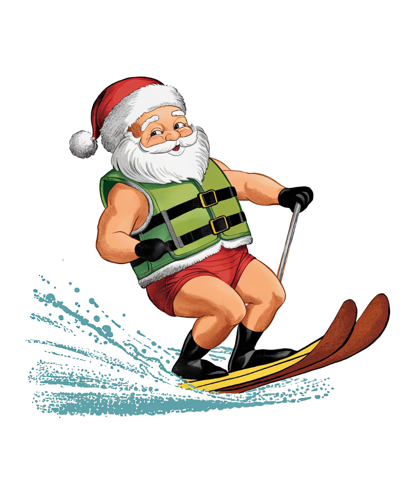 Water Skiing Santa Claus
