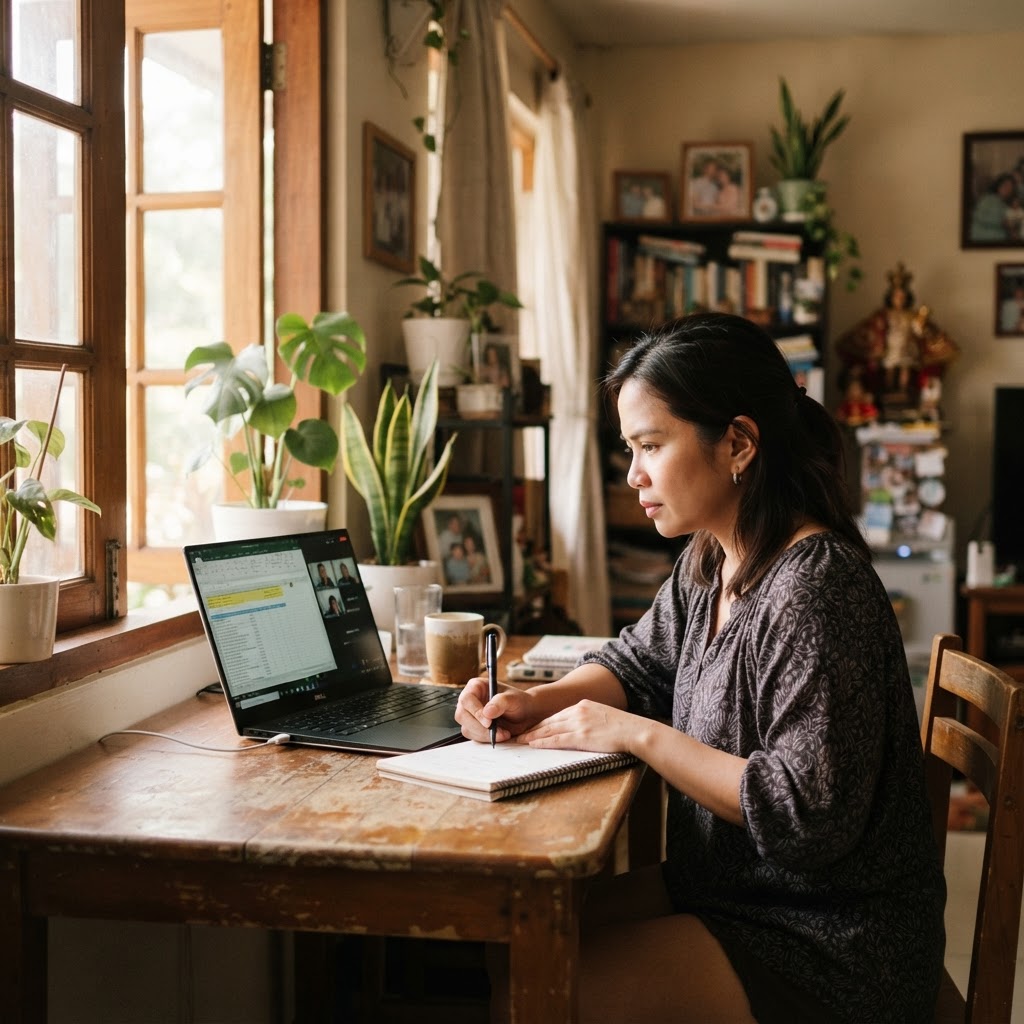 A Filipino professional working from home