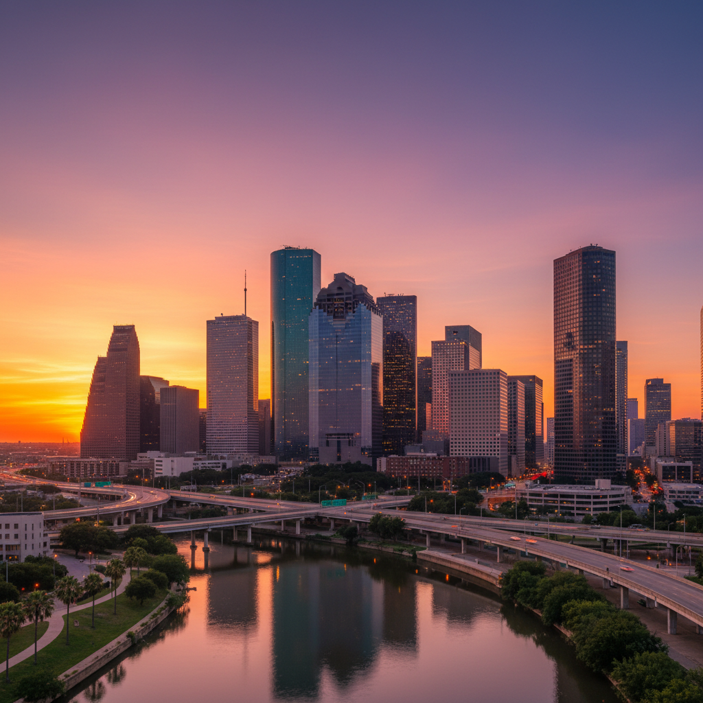 Houston Texas downtown skyline - professional logistics services