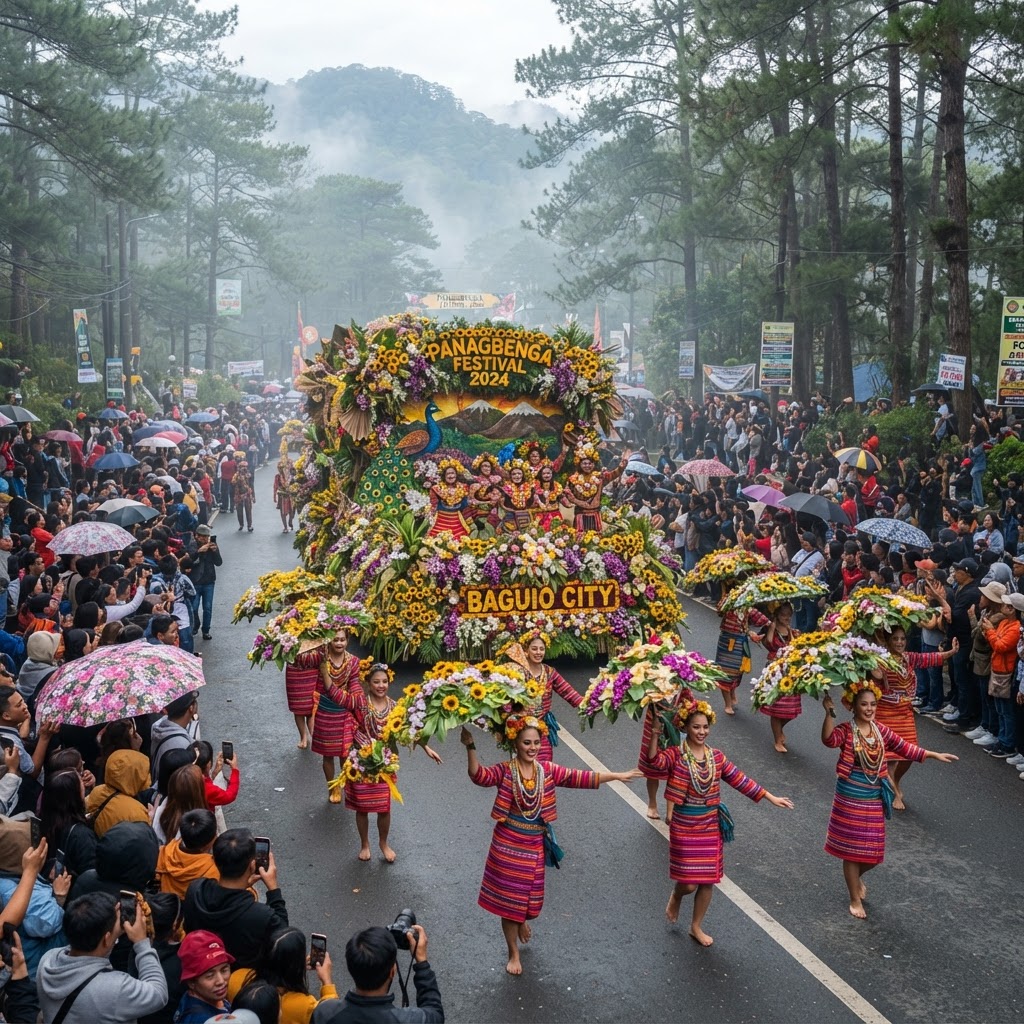 Panagbenga flower floats along Session Road in Baguio