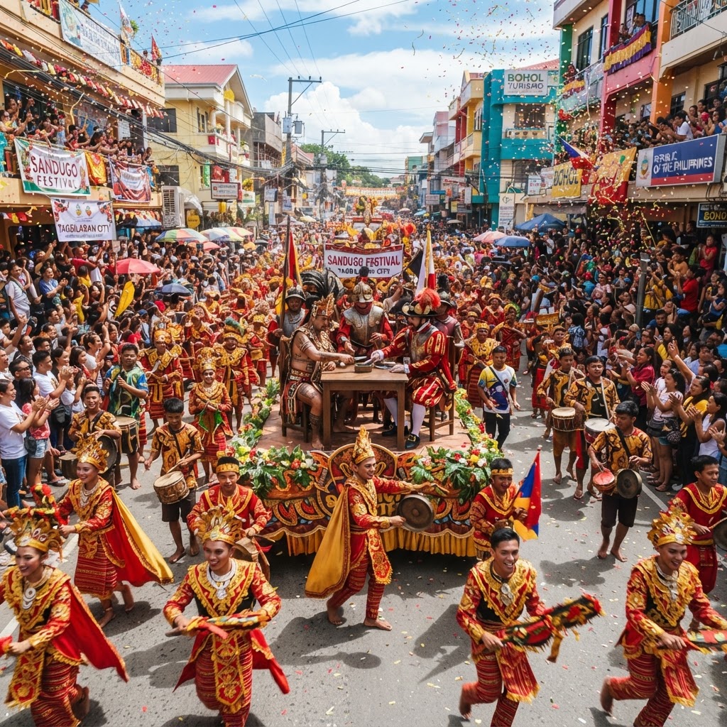 Sandugo festival reenactment parade in Tagbilaran