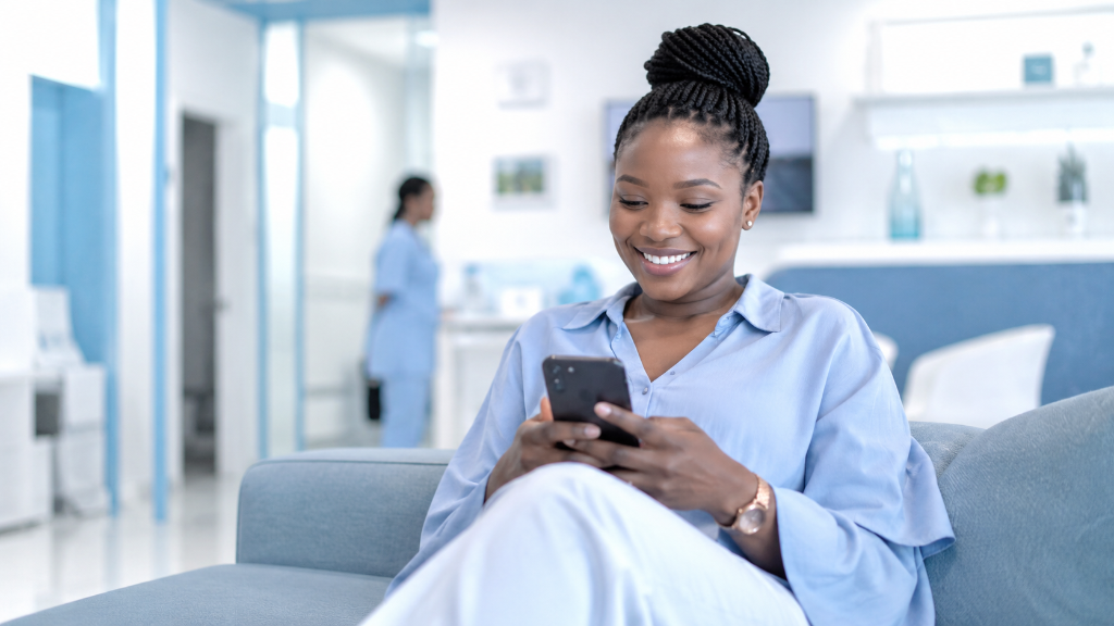 Patient using Oracle Healthcare app