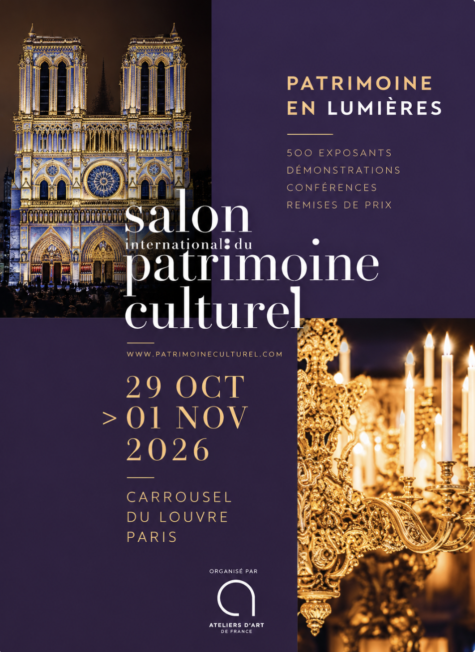 Salon international du patrimoine culturel, du 29 octobre au 1er novembre 2026, Carrousel du Louvre, Paris