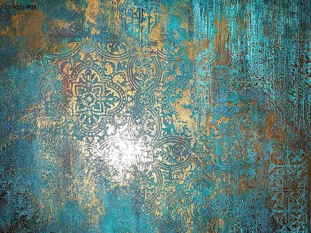 Finition décorative métallique — patine turquoise