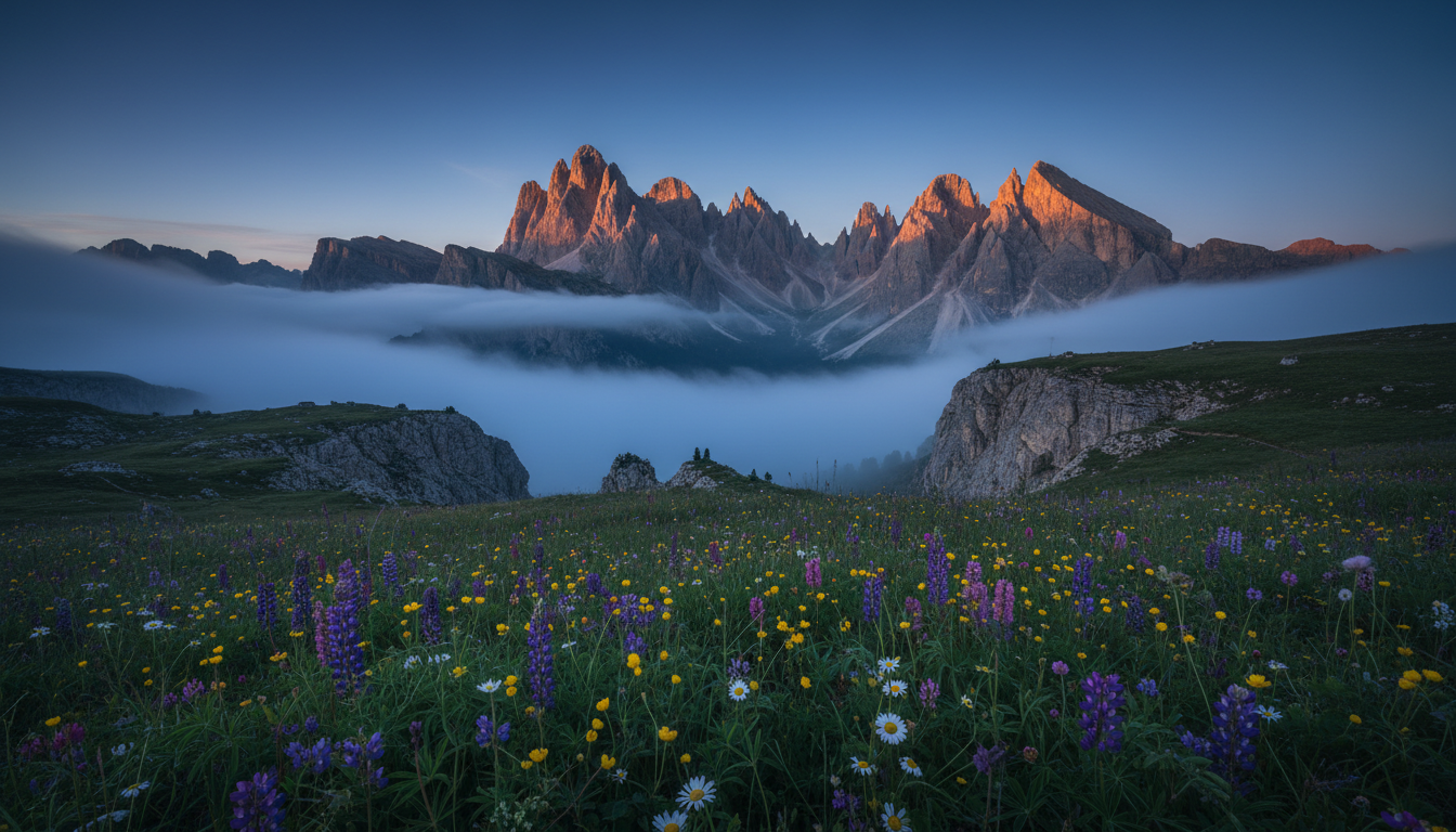 Dramatic mountain landscape for photography expedition