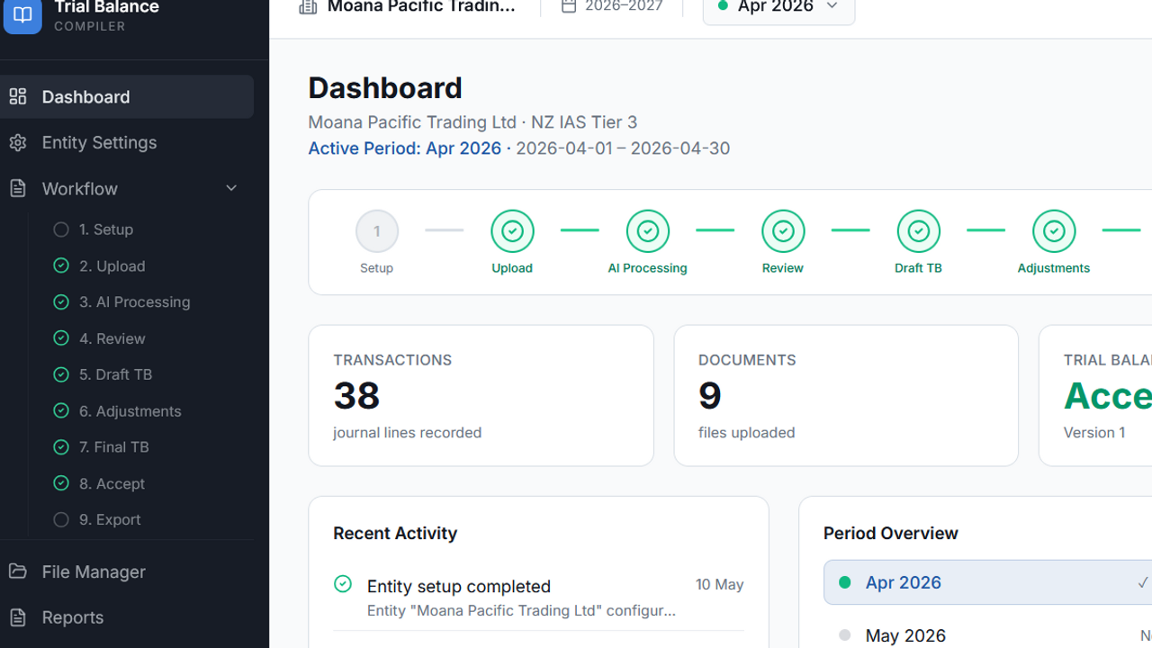 TrialBalance Creator template preview