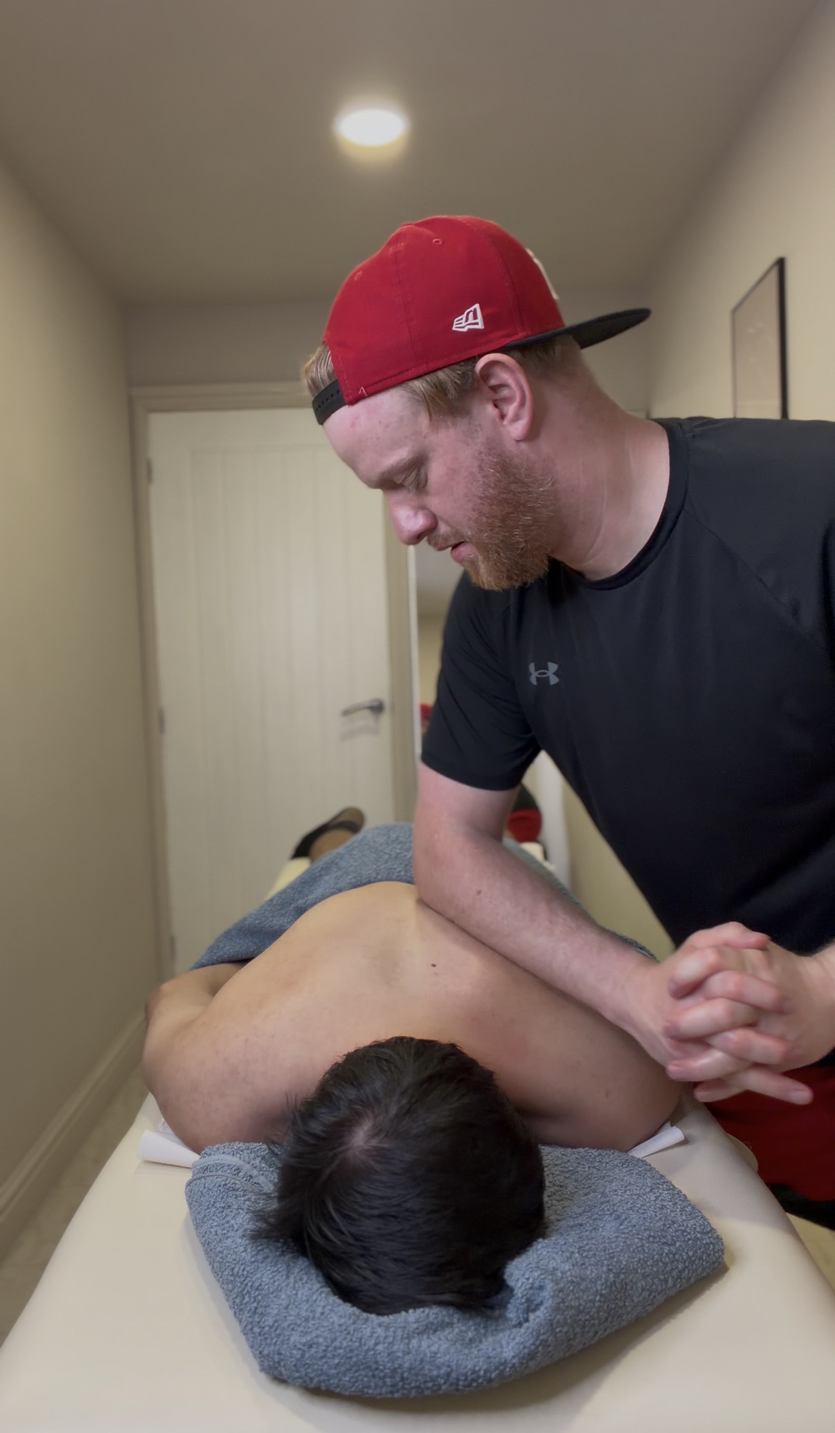 Sports massage treatment in action