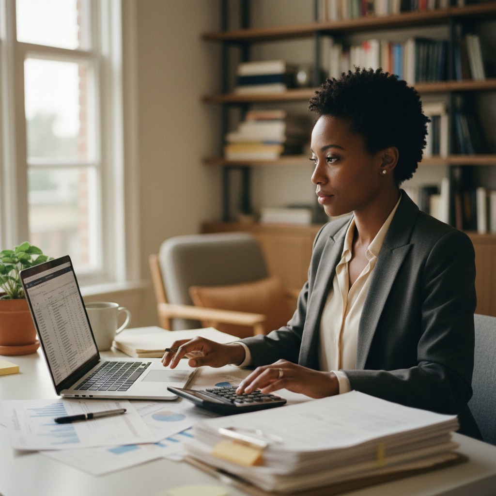 African accountant hired by Kernel, ready to join a finance team remotely.