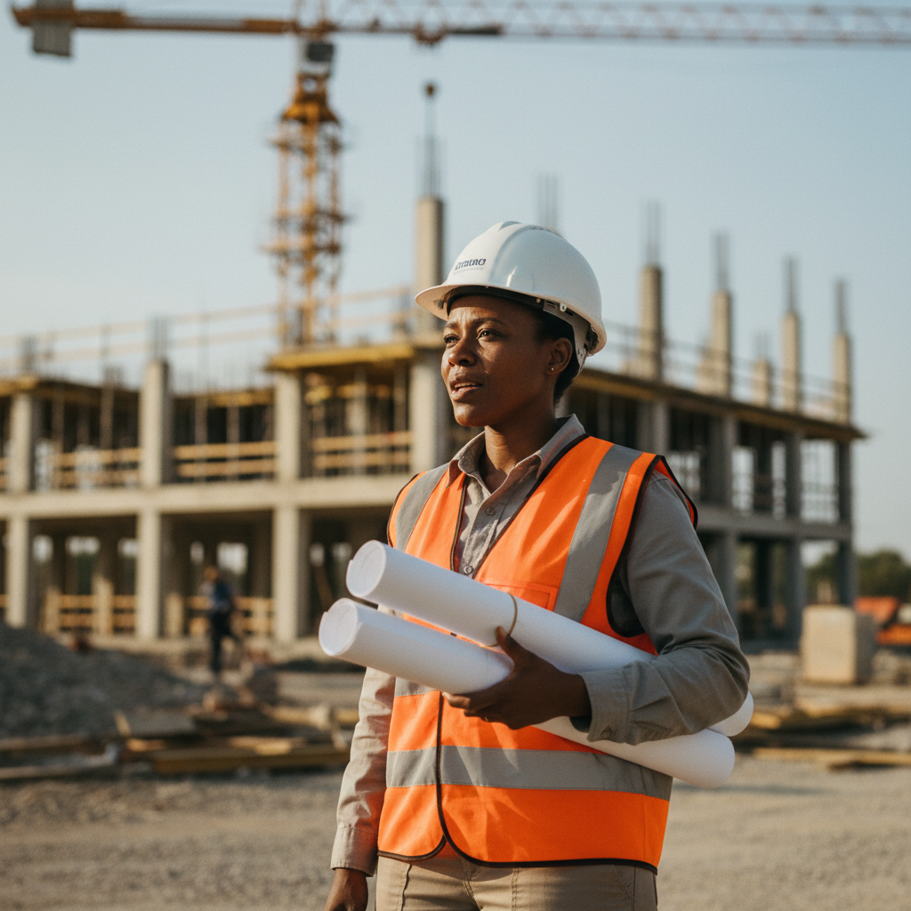 African civil engineer hired by Kernel, ready to pilot technical projects remotely.