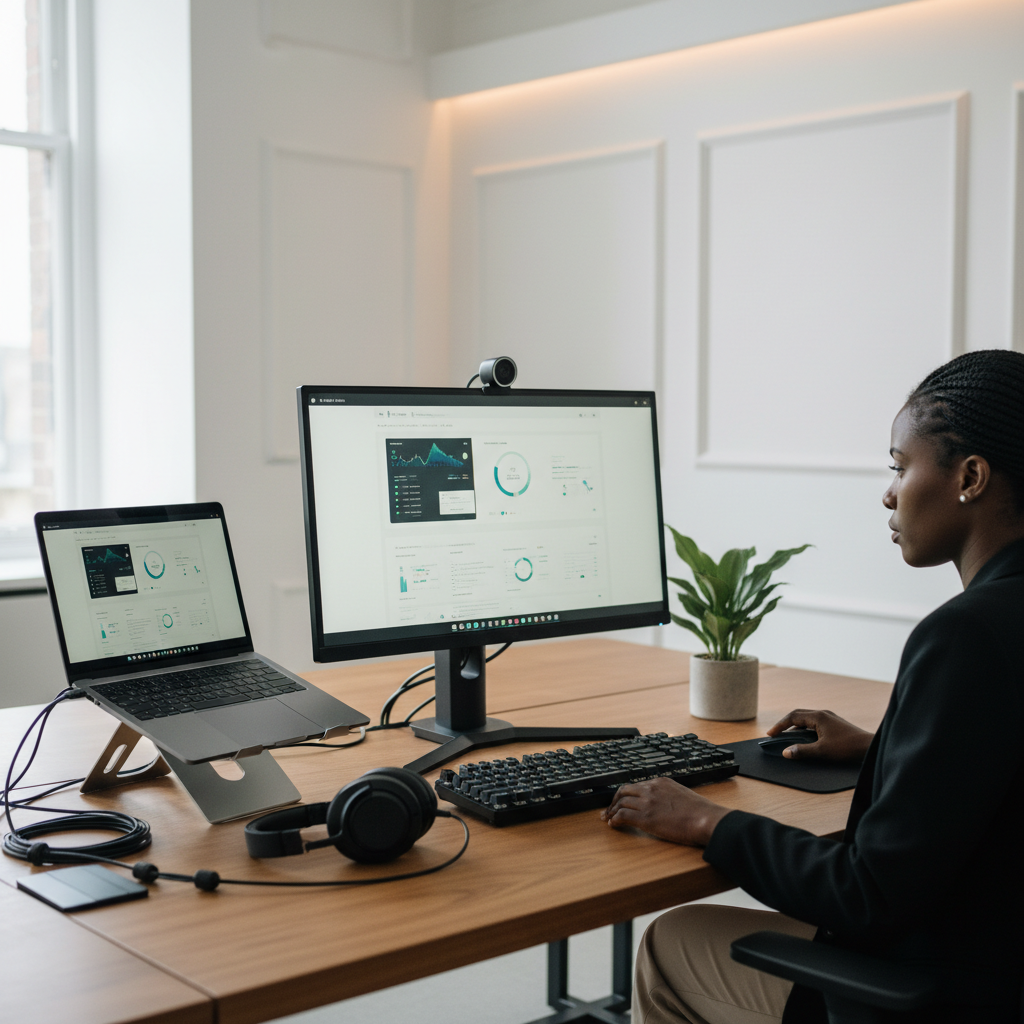 Espace de travail moderne équipé en Afrique