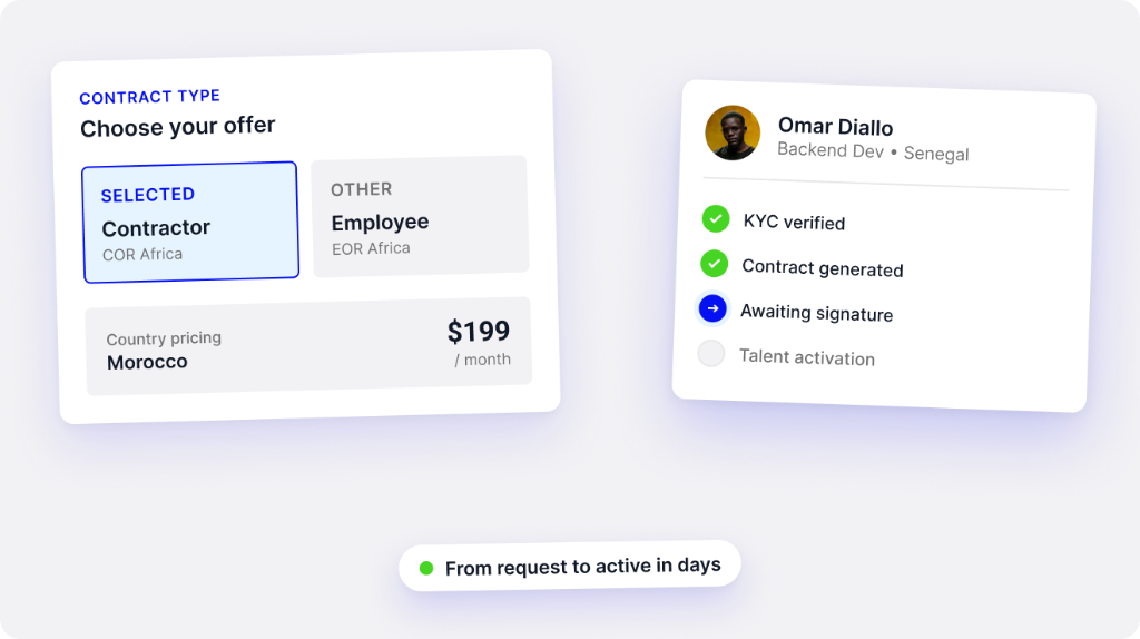 Online contractor onboarding (COR module)