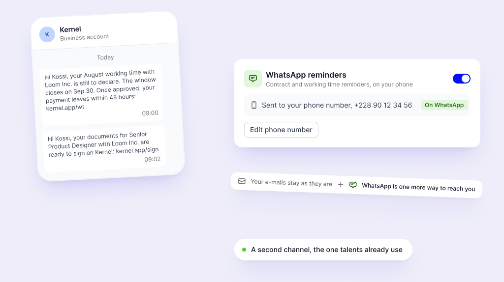 Reminders now arrive on WhatsApp too