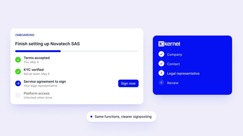 New UI/UX: sign-up, onboarding, recruitment